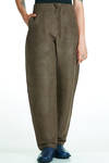 wide trousers in viscose, linen, polyamide, silk and cotton suede effect knit - BOBOUTIC 