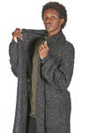 cappotto lungo e ampio in maglia melange di lana vergine e poliammide - FORME D' EXPRESSION 