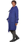 long and wide coat in melange knit of virgin wool and polyamide - FORME D' EXPRESSION 