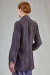 long tapered jacket in cotton and linen canvas hand dyed - ATELIER SUPPAN 