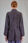 long tapered jacket in cotton and linen canvas hand dyed - ATELIER SUPPAN 