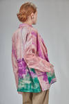 wide long jacket in flamed printed linen canvas - F-CASHMERE by FISSORE 