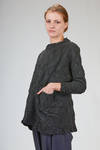 long and wide tunic in cotton and nylon froissé - SHU MORIYAMA 