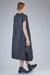 wide under-the-knee length dress in foliage jacquard made of washed techno polyester fabric - COMME des GARÇONS - COMME des GARÇONS 