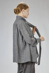 camicia lunga e ampia in principe di Galles di lana vergine lavata - FORME D' EXPRESSION 