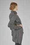 fitted, asymmetric shirt in vertical striped cotton and silk poplin - MARC LE BIHAN 