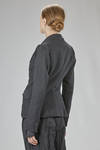 short and flared jacket in boiled virgin wool gauze, lined with acetate and viscose - MARC LE BIHAN 