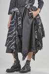 below-the-knee wide 'sculpture' skirt, in two-tone acrylic, wool, mohair, and nylon fabric - NOIR KEI NINOMIYA 