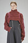 short and abstract cover-shoulder sweater in braided, ribbed, and twisted wool melange knit - NOIR KEI NINOMIYA 