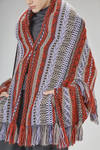 cape-style jacket in multicolor wool, mohair, nylon, and acrylic jacquard knit - NOIR KEI NINOMIYA 