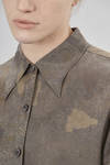 camicia lunga a uomo in twill di seta ed elastan stampato - ZIGGY CHEN 