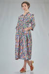 long dress, with sleeves, in washed cotton london liberty - DANIELA GREGIS 
