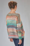 long and wide t-shirt in multicolor linen and cotton - DANIELA GREGIS 