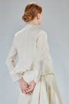 short shirt in embossed cotton and polyamide voile - MARC LE BIHAN 