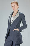 slim jacket, pinstriped in hemp, cotton and metal - MARC LE BIHAN 