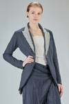 slim jacket, pinstriped in hemp, cotton and metal - MARC LE BIHAN 