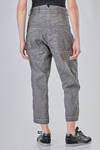 soft trousers in washed and stretch linen, cotton, polyamide and elastan seersucker - RUNDHOLZ 