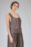 hip-lenght top in cold tinted viscose and cotton twill - ZIGGY CHEN 