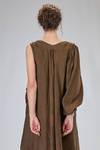 abito 'sculpture' lungo, ampio e asimmetrico in tweed di lino lavato - ZIGGY CHEN 