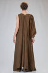 abito 'sculpture' lungo, ampio e asimmetrico in tweed di lino lavato - ZIGGY CHEN 