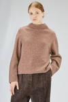 wide sweater, hip-lenght, in 'compact' and melange wool, polyamide, yak and elastan knit - BOBOUTIC 