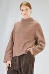 wide sweater, hip-lenght, in 'compact' and melange wool, polyamide, yak and elastan knit - BOBOUTIC 