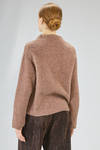 wide sweater, hip-lenght, in 'compact' and melange wool, polyamide, yak and elastan knit - BOBOUTIC 