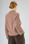 wide sweater, hip-lenght, in 'compact' and melange wool, polyamide, yak and elastan knit - BOBOUTIC 