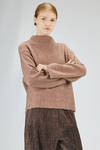 wide sweater, hip-lenght, in 'compact' and melange wool, polyamide, yak and elastan knit - BOBOUTIC 