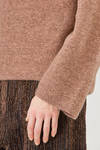 wide sweater, hip-lenght, in 'compact' and melange wool, polyamide, yak and elastan knit - BOBOUTIC 