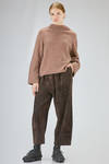 wide sweater, hip-lenght, in 'compact' and melange wool, polyamide, yak and elastan knit - BOBOUTIC 