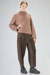 wide sweater, hip-lenght, in 'compact' and melange wool, polyamide, yak and elastan knit - BOBOUTIC 