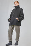 oversize caban, hip-lenght, in soft virgin wool, polyamide and cashmere cloth - FORME D' EXPRESSION 