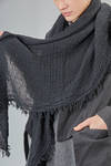 big squared scarf in virgin wool gauzed net - FORME D' EXPRESSION 