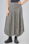 longuette skirt, asymmetric, in virgin wool and linen prince of Wales - MARC LE BIHAN 