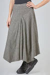 longuette skirt, asymmetric, in virgin wool and linen prince of Wales - MARC LE BIHAN 