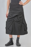 longuette ' sculpture' skirt, flared, in stretch viscose, virgin wool, polyamide and elastan crêpe - RUNDHOLZ 