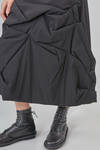 longuette ' sculpture' skirt, flared, in stretch viscose, virgin wool, polyamide and elastan crêpe - RUNDHOLZ 