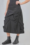 longuette ' sculpture' skirt, flared, in stretch viscose, virgin wool, polyamide and elastan crêpe - RUNDHOLZ 