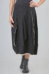 longuette skirt, tulip line, in flamed wool and nylon jersey - RUNDHOLZ 