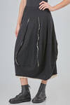 longuette skirt, tulip line, in flamed wool and nylon jersey - RUNDHOLZ 