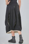 longuette skirt, tulip line, in flamed wool and nylon jersey - RUNDHOLZ 