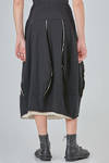 longuette skirt, tulip line, in flamed wool and nylon jersey - RUNDHOLZ 