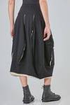 longuette skirt, tulip line, in flamed wool and nylon jersey - RUNDHOLZ 