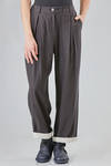 soft trousers in pinstriped cotton, linen and wool canvas - SOH 