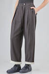 soft trousers in pinstriped cotton, linen and wool canvas - SOH 