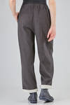 soft trousers in pinstriped cotton, linen and wool canvas - SOH 