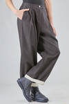 soft trousers in pinstriped cotton, linen and wool canvas - SOH 