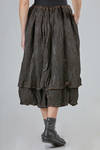 longuette skirt, wide, in pleated silk crêpe on pleated cotton jaquard - ALEKSANDR MANAMIS 