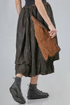 longuette skirt, wide, in pleated silk crêpe on pleated cotton jaquard - ALEKSANDR MANAMIS 